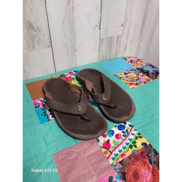 Olukai Womens Ohana Flip Brown Slip On Sandals Comfort Thong Size 8.5 - Picture 1 of 6